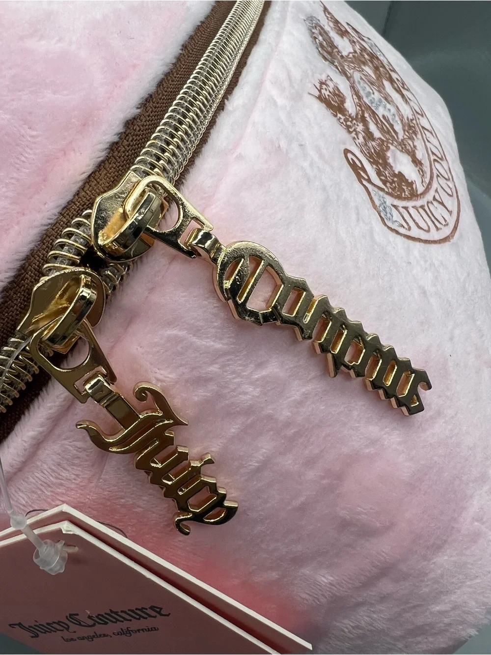 Juicy couture pink velour cosmetics bag